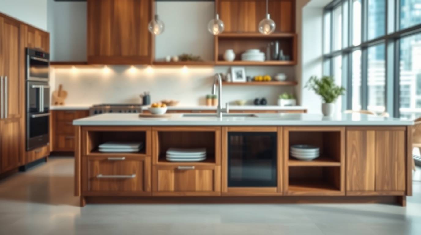Custom kitchen island cabinetry